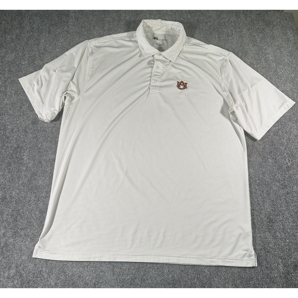 Onward Reserve Auburn Tiger Grey Striped Performance Polo Shirt Embroidered XXL